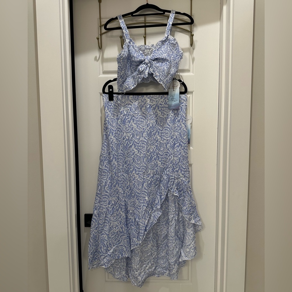 Goa Beachwear by Japna 2 Piece Crop Top and Skirt Resort Set NWT